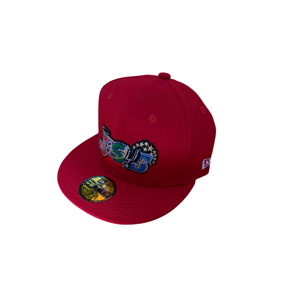 "JESUS" New Era Fitted Cap - Red